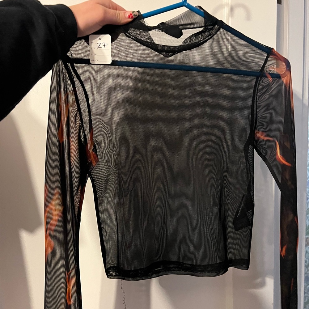 Urban outfitters flame mesh top